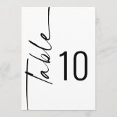 Script Zwart Wit Huwelijk Afdrukbare Tafelnummer (Voorkant)