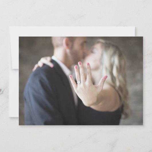 Script Zwart Wit Trouwdatum Bewaar Foto Aankondiging (Achterkant)