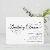 script | Zwart-wit verjaardagsdiner Kaart (Staand voorkant)