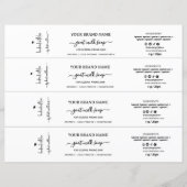Script Zwart & Wit Zeep Buikband Wrap Label (Voorkant)