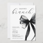 Script Zwarte Boog Galentine's Day Brunchfeest Kaart (Voorkant)