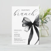 Script Zwarte Boog Galentine's Day Brunchfeest Kaart (Staand voorkant)