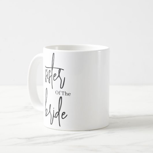 Script Zwarte zus van de bruid trouwkoffie Koffiemok (Voorkant links)