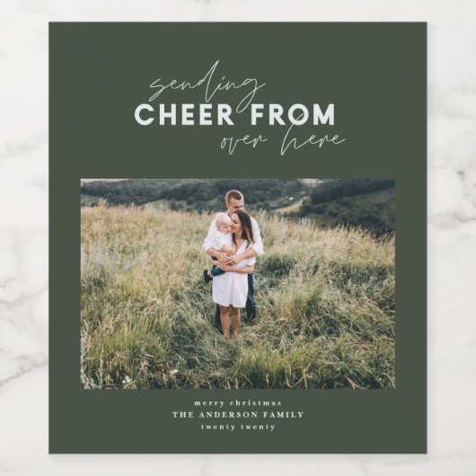 scriptafstand die juicht vanaf hier wijn etiket (Enkel label)