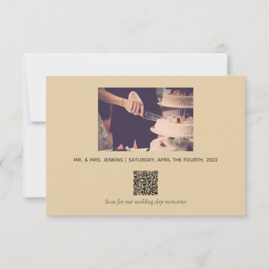 Scriptbruiloft Hartelijk dank, foto- en QR-code Bedankkaart (Achterkant)