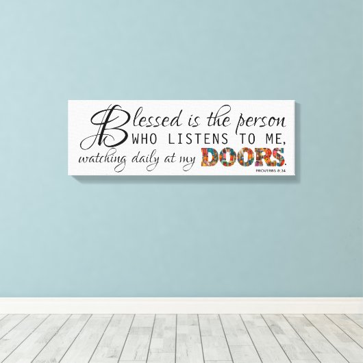 Scriptcitaat Geloofde deuren Moderne Typografie Canvas Afdruk (Insitu (Houten vloer))