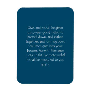 Scriptcitaat Luke 6 38 Magneet