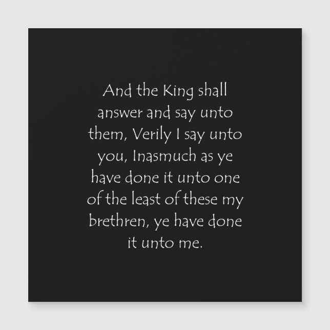 Scriptcitaat Matthew 25 40 (Voorkant)