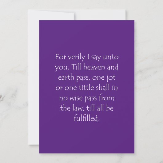 Scriptcitaat Matthew 5 18 Bedankkaart (Voorkant)