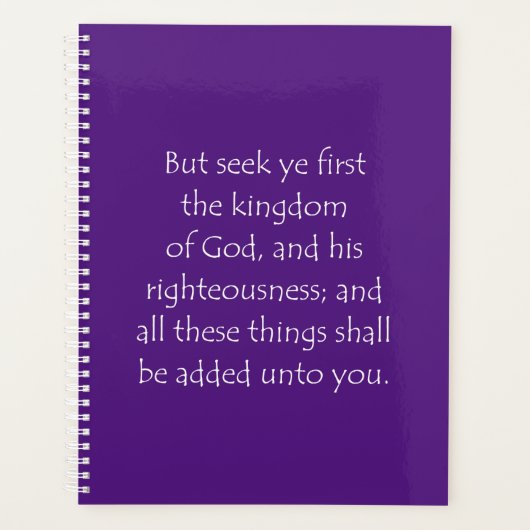 Scriptcitaat Matthew 6 33 Planner (Voorkant)
