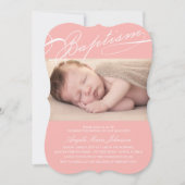 Scripted Baptism Rosary Cross-roze foto Religieuze Kaart (Voorkant)