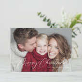 Scripted Chic Merry Christmas Design Feestdagenkaart (Staand voorkant)