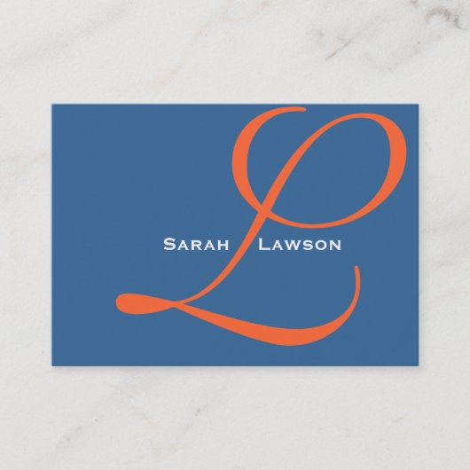 Scripted Elegant Visitekaartjes Blue (Voorkant)