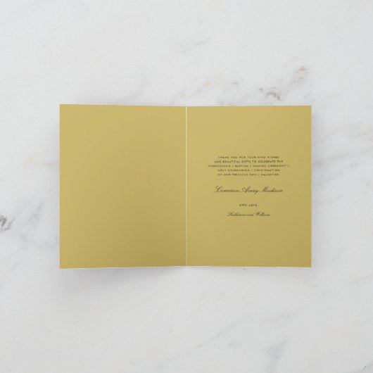 Scripted Godsdienstige Foto van het Monogram van Bedankkaart (Binnen)