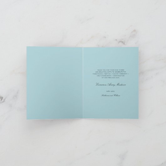 Scripted Godsdienstige Foto van het Monogram van Bedankkaart (Binnen)