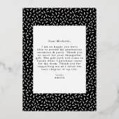 Scripted Gold Foil Foto Afstuderen Hartelijk dank Folie Uitnodiging (Achterkant)