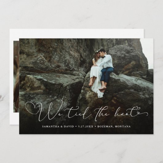 Scripted Hearts | Aankondiging van elopement-fotor (Voorkant / Achterkant)