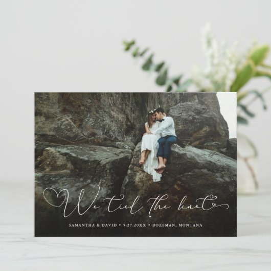 Scripted Hearts | Aankondiging van foto-elopement (Staand voorkant)