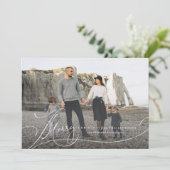 Scripted Merry Full Bleed Holiday-fotokaarten Feestdagenkaart (Staand voorkant)