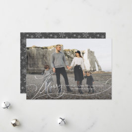 Scripted Merry Full Bleed Holiday-fotokaarten Feestdagenkaart