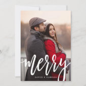 Scripted Merry Holiday Photo Card Feestdagenkaart (Voorkant)