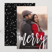 Scripted Merry Holiday Photo Card Feestdagenkaart (Voorkant / Achterkant)