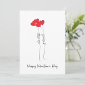 Scripted Name With Heart Balloon Valentine's Day  Feestdagenkaart (Staand voorkant)