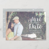 Scripted Save-The-Date Fotokaart Aankondiging (Voorkant / Achterkant)