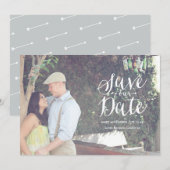 Scripted Save-The-Date Fotokaart Aankondiging (Voorkant / Achterkant)