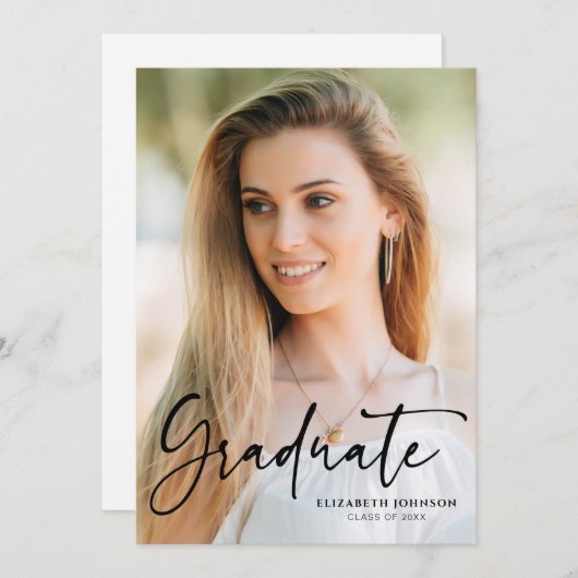 Scriptfoto afstudeeraankondiging kaart (Voorkant / Achterkant)