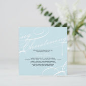 Scripting Christening Modern Cross Blue Religious Kaart (Staand voorkant)