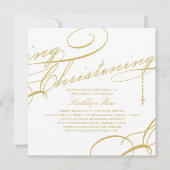 Scripting Christening Modern Cross Gold Religious Kaart (Voorkant)
