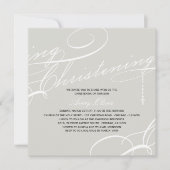 Scripting Christening Modern Cross Gray Religious Kaart (Voorkant)