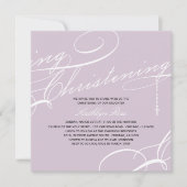 Scripting Christening Modern Cross-Paarse Religieu Kaart (Voorkant)