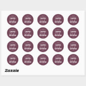 Scripting Plum Wedding Ronde Sticker (Vel)