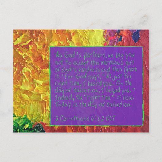 Scriptkaart 2 Corinthians 6:1-2 Briefkaart (Voorkant)