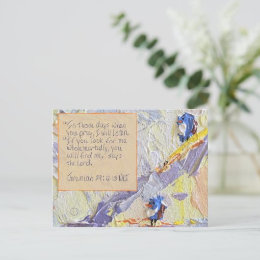 Scriptkaart Jeremiah 29:12-13 Briefkaart (Staand voorkant)