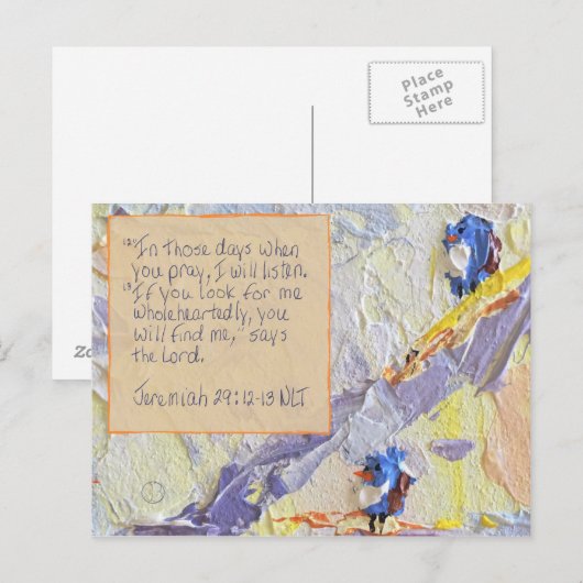 Scriptkaart Jeremiah 29:12-13 Briefkaart (Voorkant / Achterkant)