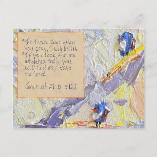 Scriptkaart Jeremiah 29:12-13 Briefkaart (Voorkant)