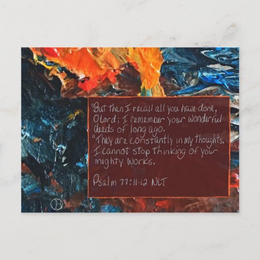 Scriptkaart Psalm 77:11-12 Briefkaart (Voorkant)