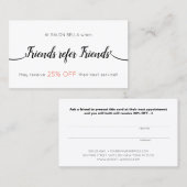 Scriptkalligrafie Klantverwijzing Aanbevelingskaartje (Voorkant / Achterkant)