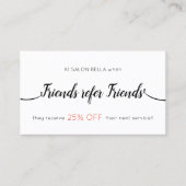 Scriptkalligrafie Klantverwijzing Aanbevelingskaartje (Voorkant)