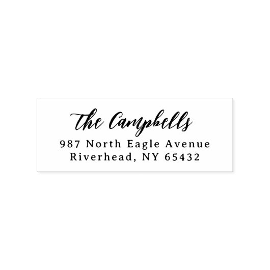 Scriptkalligrafie Naam & Elegant Adres Rubberstempel (Afrduk)