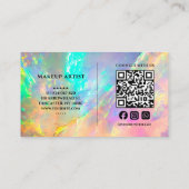 Scriptkalligrafie Opal Stone QR-code Visitekaartje (Achterkant)