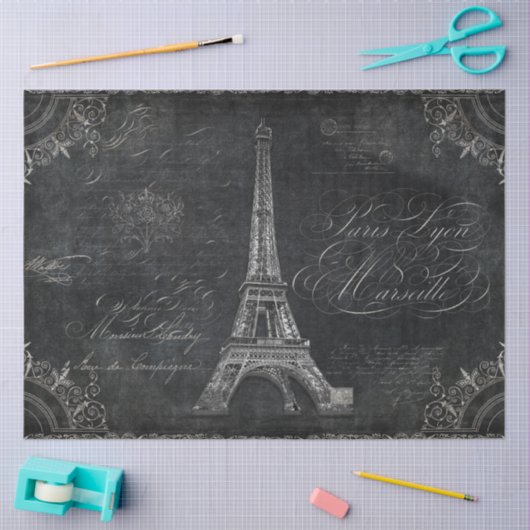 scriptkalligrafie Paris Decoupage Art Tissuepapier (Craft)