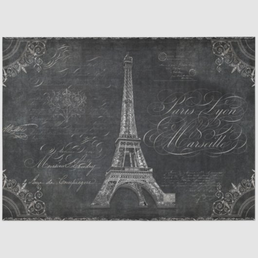 scriptkalligrafie Paris Decoupage Art Tissuepapier (Voorkant)