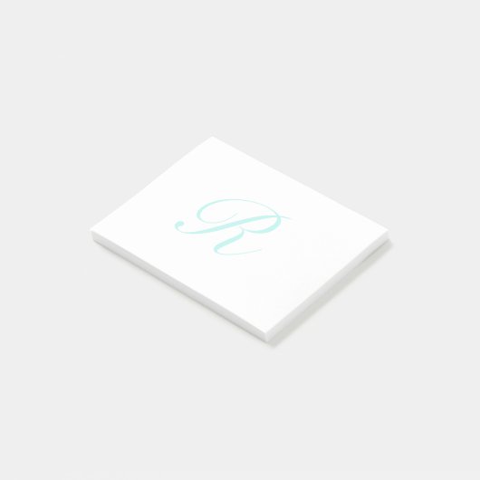 Scriptmonogram aanpassen, licht Blauwgroen Post-it® Notes (Schuin)