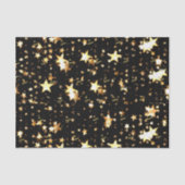 Scriptnaam (3) Tissue Paper Black & Gold Stars Tissuepapier (Voorkant)