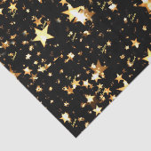 Scriptnaam (3) Tissue Paper Black & Gold Stars Tissuepapier (Detail)