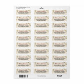 scriptnaam + adresinformatie over bleek beige etiket (Full Sheet)